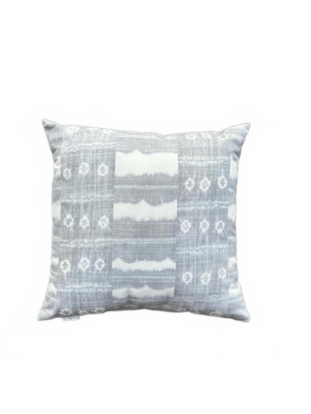 Pottery Barn Zuma Stripe Indoor/Outdoor Throw Pillow in Grey | 22” x 22”